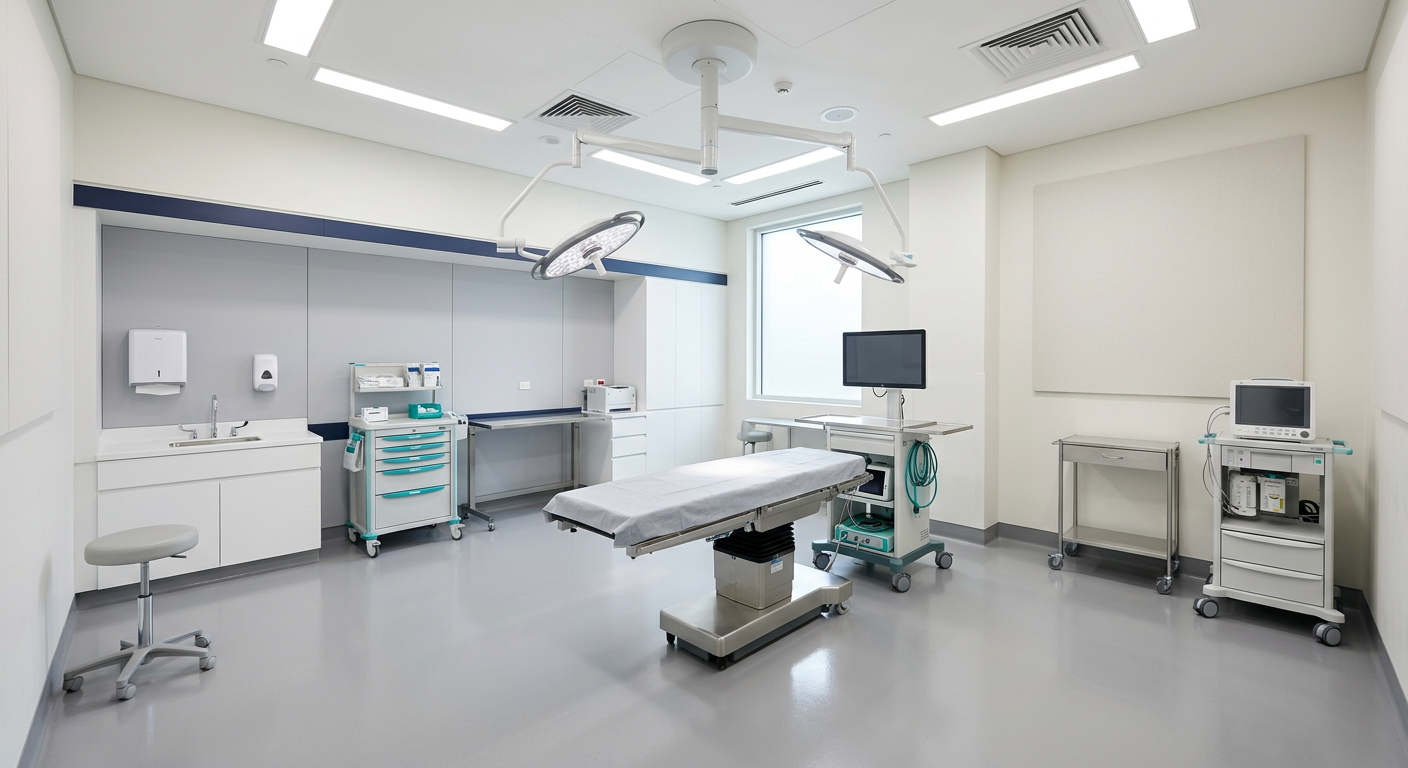 Clean, modern outpatient procedure suite